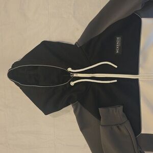 McKenzie Original Sportswear Men's Full-Zip Hooded Jacket Black White‎ Gray L